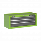 Mid-Box 3 Drawer with Ball-Bearing Slides - Hi-Vis Green/Grey AP22309BBHV
