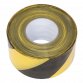 Hazard Warning Barrier Tape 80mm x 100m Black/Yellow Non-Adhesive BTBY