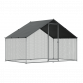 Dellonda 3 x 2 x 2m Walk-In Chicken Run, Galvanized Steel, Roof Cover, PVC Coated Chicken Wire DG278