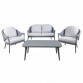 Dellonda Echo 4 Piece Aluminium Outdoor Garden Sofa Arm Chair & Coffee Table Set DG59