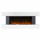 Baridi 46” Wall Mounted 1000W/2000W Electric Fireplace with LED Flame Effects, Side Glass Decoration and Pebble Accessories, Grey DH112