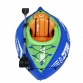 Dellonda Inflatable One Person Kayak/Canoe Set with Pump, Carry Bag & Aluminium Oar - Blue/Green DL154