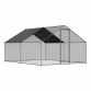 Dellonda 3 x 4 x 2m Walk-In Chicken Run, Galvanized Steel, Roof Cover, PVC Coated Chicken Wire DG279