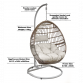 Dellonda Egg Hanging Swing Chair, Wicker Rattan Basket, Steel Frame, Single DG60