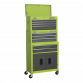 Topchest, Mid-Box & Rollcab 9 Drawer Stack - Hi-Vis Green AP2200BBHVSTACK