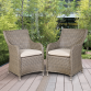 Dellonda Chester Rattan Wicker Garden Dining Chairs with Cushion, Brown DG64