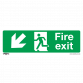 Safe Conditions Safety Sign - Fire Exit (Down Left) - Rigid Plastic SS34P1