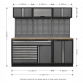 Superline PRO® 2.04m Storage System - Pressed Wood Worktop APMSSTACK11W