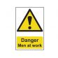 Danger Men At Work - PVC 200 x 300mm SCA1200