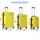 Dellonda 3-Piece ABS Luggage Set with Integrated TSA Approved Combination Lock - Yellow - DL124 DL124