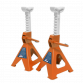 Axle Stands (Pair) 2 Tonne Capacity per Stand Ratchet Type - Orange VS2002OR