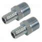 Screwed Tailpiece Male 1/2"BSPT - 1/2" Hose - Pack of 2 AC99