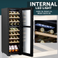 Baridi 18 Bottle Dual Zone Wine Cooler, Fridge with Digital Touch Screen Controls, Wooden Shelves & LED Light, Black DH89