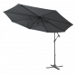 Dellonda Ø3m Banana Parasol/Umbrella for Garden, Patio with Crank Handle, 8 Ribs and Cover, Grey CanopY DG264