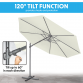 Dellonda Ø3m Garden/Patio Cantilever Parasol/Umbrella with Crank Handle, 360° Rotation, Tilt and Cover, Cream DG268