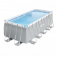 Dellonda 21ft Deluxe Steel Frame Swimming Pool, Rectangular with Step Ladder, Pool and Ground Covers and Filter Sand Pump DL150