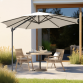 Dellonda Ø3m Garden/Patio Cantilever Parasol/Umbrella with Crank Handle, 360° Rotation, Tilt and Cover, Cream DG268