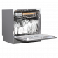 Baridi Compact Tabletop Dishwasher 8 Place Settings, 6 Programmes, Low Noise, 8L Cycle, Start Delay - Silver DH87