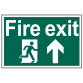 Fire Exit Running Man Arrow Up - PVC 300 x 200mm SCA1505