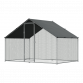 Dellonda 3 x 2 x 2m Walk-In Chicken Run, Galvanized Steel, Roof Cover, PVC Coated Chicken Wire DG278