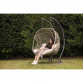 Dellonda Egg Hanging Swing Chair, Wicker Rattan Basket, Steel Frame, Double DG61