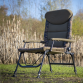 Dellonda Deluxe Portable Fishing/Camping Chair, Reclining, Padded Armrests and Back, Adjustable Height, Rotating Feet for Multiple Terrain, Foldable DL73