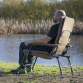 Dellonda Deluxe Portable Fishing/Camping Chair, Reclining, Padded Armrests and Back, Adjustable Height, Rotating Feet for Multiple Terrain, Foldable DL73