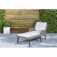 Dellonda Buxton Rattan Wicker Sun Lounger with Armrests Washable Cushions, Grey DG74