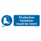 Mandatory Safety Sign - Protective Footwear Must Be Worn - Rigid Plastic - Pack of 10 SS7P10