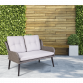 Dellonda Buxton Rattan Wicker Outdoor Lounge 2-Seater Sofa with Cushion, Grey DG80