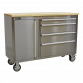 Mobile Stainless Steel Tool Cabinet 4 Drawer AP4804SS