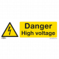 Warning Safety Sign - Danger High Voltage - Rigid Plastic SS48P1