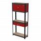 Shelving Unit 4-Tier with Cupboard and Drawer AP830R