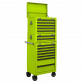 Topchest, Mid-Box & Rollcab Combination 14 Drawer with Ball-Bearing Slides - Green APSTACKTHV