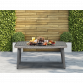 Dellonda Buxton Rattan Wicker Outdoor Coffee Table with Tempered Glass Top, Grey DG81
