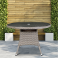 Dellonda Chester Rattan Wicker Outdoor Dining Table with Tempered Glass Top, Brown DG66