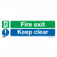 Safe Conditions Safety Sign - Fire Exit Keep Clear - Rigid Plastic - Pack of 10 SS18P10