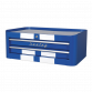 Mid-Box 2 Drawer Retro Style - Blue with White Stripes AP28102BWS