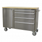 Mobile Stainless Steel Tool Cabinet 4 Drawer AP4804SS