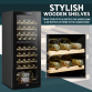 Baridi 36 Bottle Dual Zone Wine Cooler, Fridge with Digital Touch Screen Controls, Wooden Shelves & LED Light, Black DH91