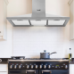 Baridi 90cm Chimney Style Cooker Hood with Carbon Filters, Stainless Steel DH127