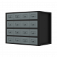 Modular Racking Mid Unit 16 Small Drawers 580mm APMRM5