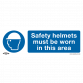 Mandatory Safety Sign - Safety Helmets Must Be Worn In This Area - Self-Adhesive Vinyl - Pack of 10 SS8V10