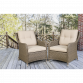 Dellonda Chester Rattan Wicker Outdoor Lounge Chairs with Cushion, Brown DG69