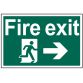 Fire Exit Running Man Arrow Right - PVC 300 x 200mm SCA1504