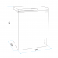Baridi Freestanding Chest Freezer, 99L Capacity, Garages and Outbuilding Safe, -12 to -24°C Adjustable Thermostat with Refrigeration Mode, White DH116