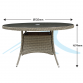 Dellonda Chester Rattan Wicker Outdoor Dining Table with Tempered Glass Top DG67