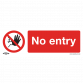 Prohibition Safety Sign - No Entry - Self-Adhesive Vinyl - Pack of 10 SS14V10