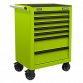 Topchest, Mid-Box & Rollcab Combination 14 Drawer with Ball-Bearing Slides - Green APSTACKTHV