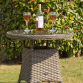 Dellonda Chester Rattan Wicker Outdoor Bistro Table with Tempered Glass Top, Brown DG65